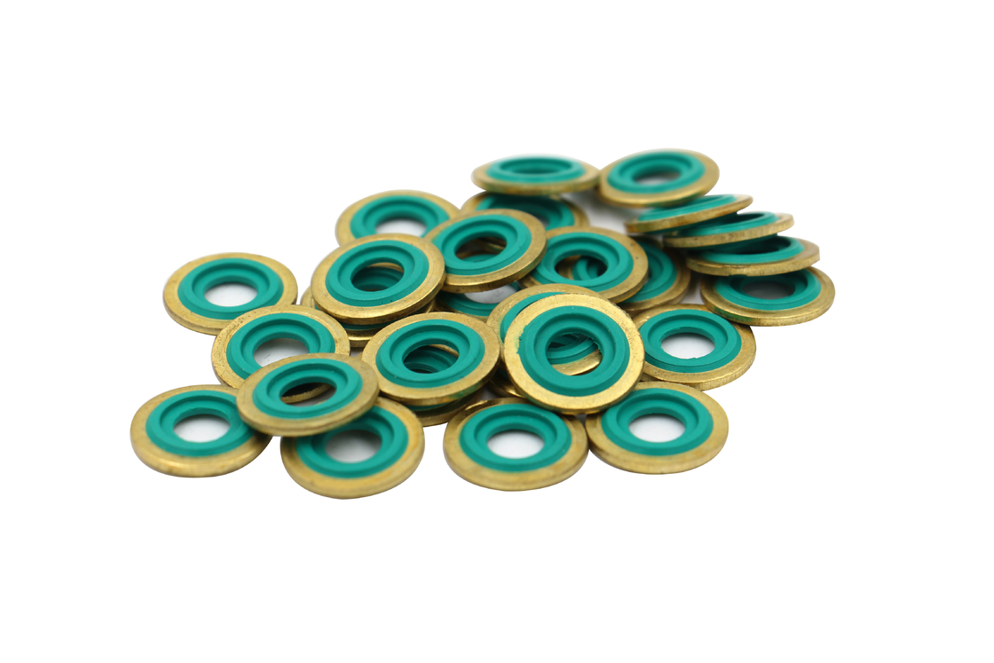 Brass Rubber Pressure Sealing Washers , Green Copper Sealing Washers